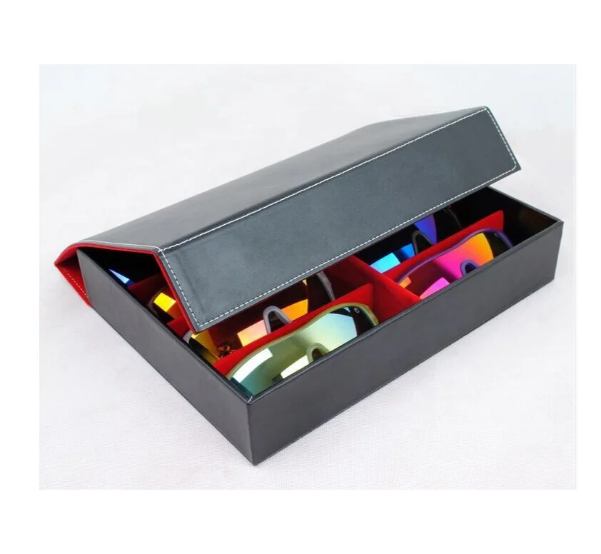 Pu Leather Velvet Lining 8 Frame Optical Store Eyewear Display Cases