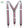 Mens stripe pattern 2 drop ending clips suspender braces bretelle supplier suit ully supplier 1.25" elastic