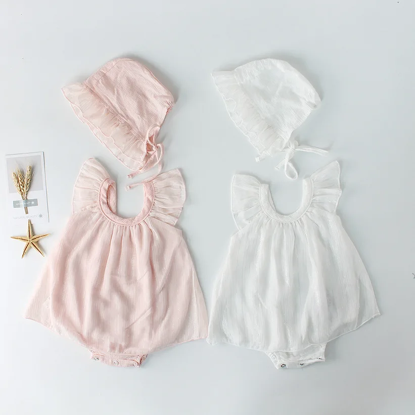 
Ins 2020 Summer Full Moon Baby Baby Hundred-Day Dress Princess Flying Sleeve Net Gauze Romper Dress Romper 