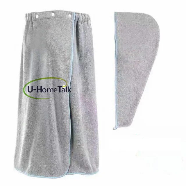 U-HomeTalk UT-MF092 Spa タオルとバスラップセットマイクロファイバ Spa タオルラップ卸売ボディシャワー女性タオル