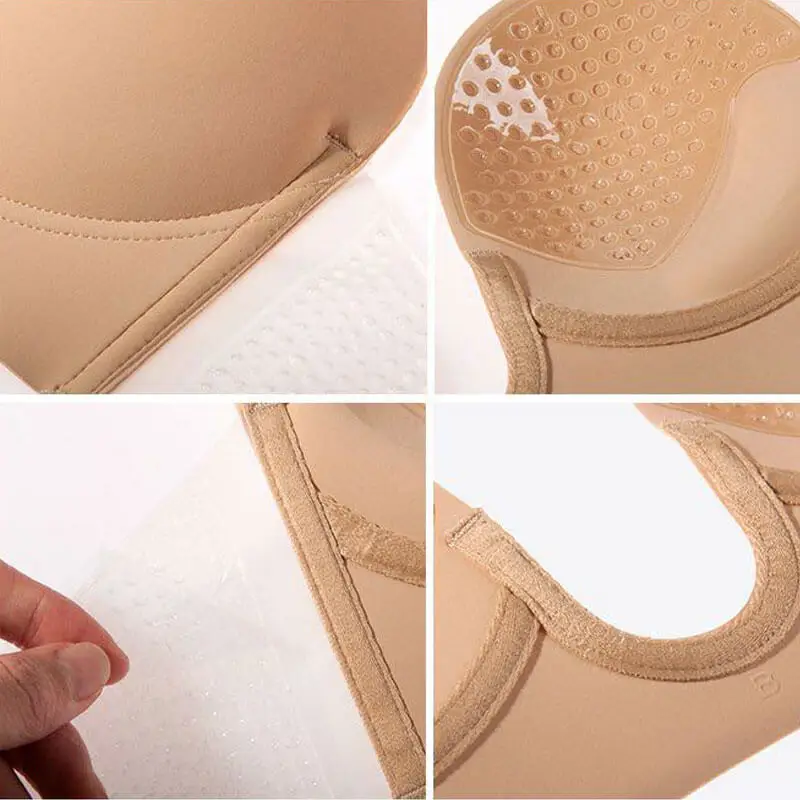 Plus Size Silicone Adhesive Bra Invisible Lift Strapless Backless Plunge Push Up Sticky Bra