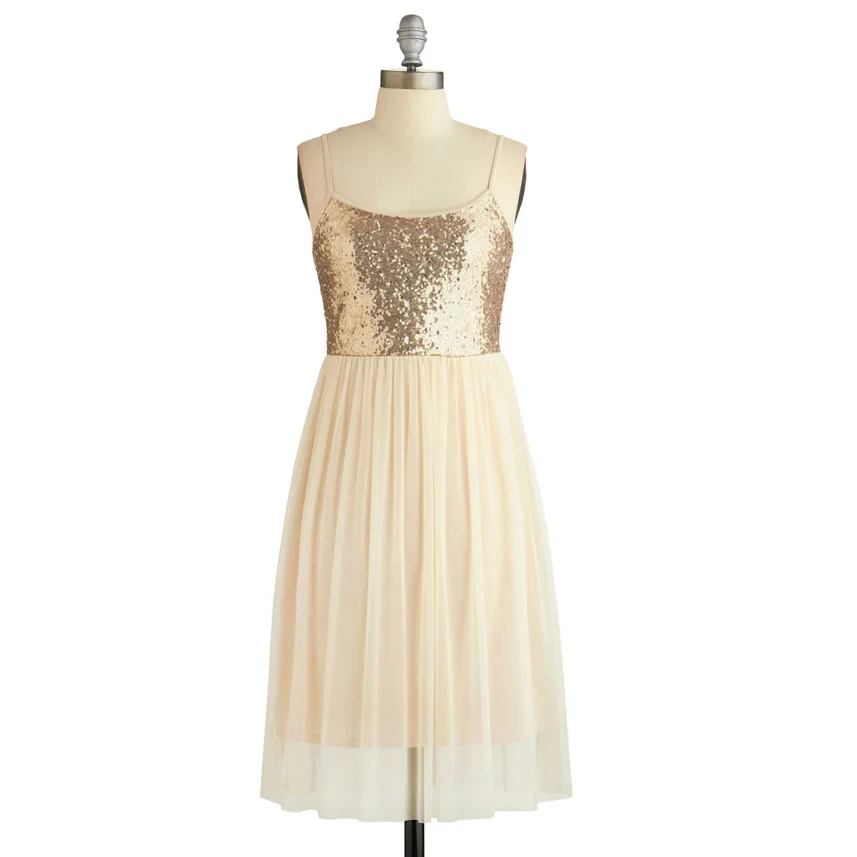 womens gold cocktail dress