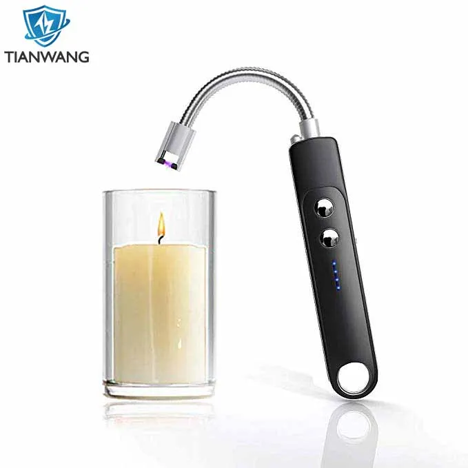 Outdoor Flexible Long Tube Lighter Electric Arc usb Lighter BBQ with battery indicator For Kitchen BBQ