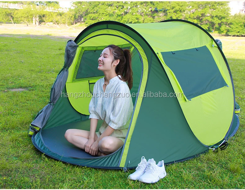 Hot selling CZX-400 Pop Up 2 Person Camping tent come with pegs+wind ropes+carry bag+logo printing,2 Person Pop Up tent