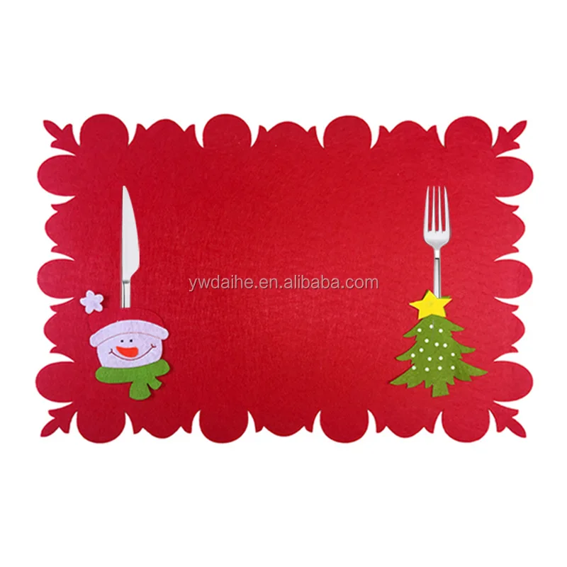 Cross-border sales Christmas desktop decoration new Christmas table mats knife and fork mat Christmas household items