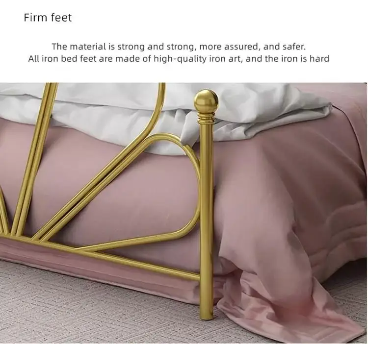 European modern minimalist wrought iron Princess double bed