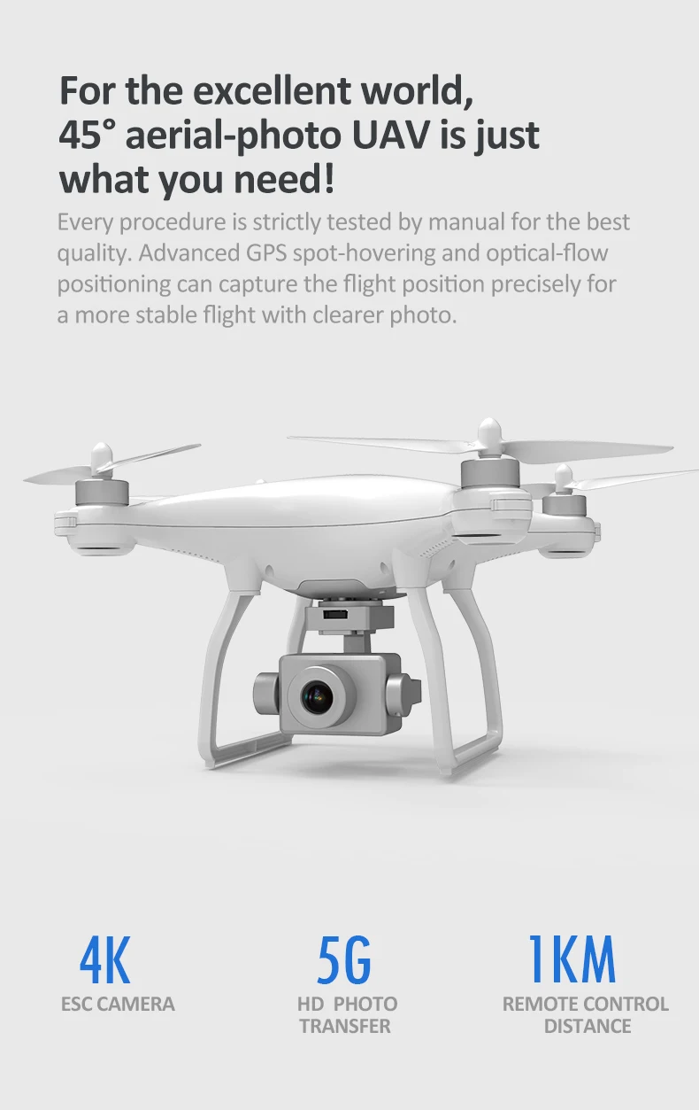 Stock Drone Gps 4k Hd Twoaxis Antishake Gimbal Camera 5g Wifi