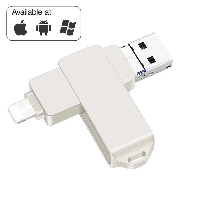 For iPhone Android PC 3 IN 1 Micro USB Stick 3.0 16GB 32GB 64GB otg Pendrive Flash Dive - ANKUX.COM