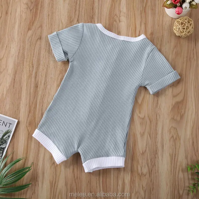 2020 Newest Summer Babay Clothes Ribbed Solid Romper Jumpsuit Baby ...