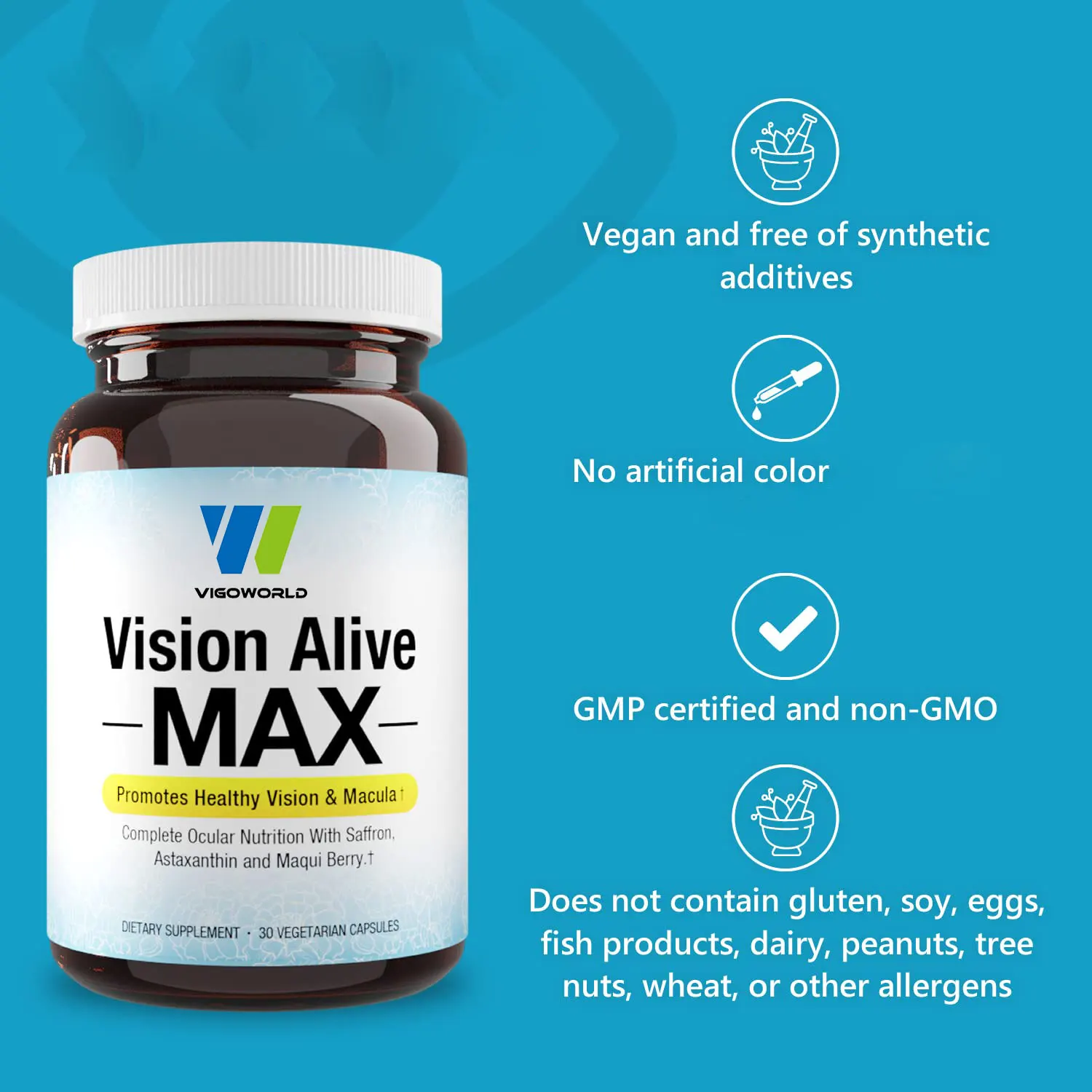 Vision Alive Max Eye Health Supplement Capsules With Blueberries