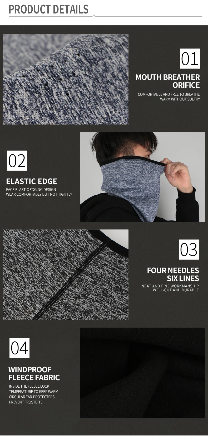 Winter Warmer Windproof Outdoor Riding Face Mask Neck Warmer Wind Protection face cover manufacturer factory