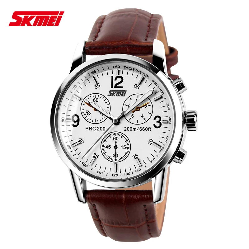 SKMEI 9070 Luxury Stainless Steel Quartz Watch Men Business Male Wrist Watches Clock Relogio Masculino