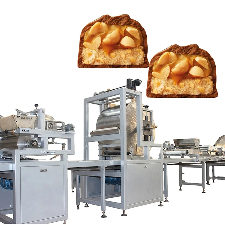 High quality Automatic mars twix chocolate bar making machine/chocolate nougat bar enrobing machine