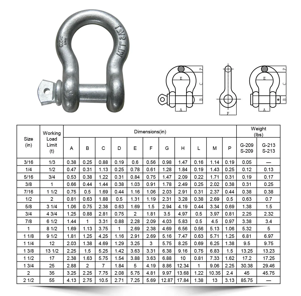 Wholesale Us Type G209 Screw Pin Bow Shackle - Buy Us Type G209,Screw ...