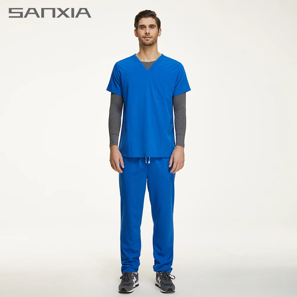 Hospital Scrub Trousers Uniform Men Blue Oem Nurse Uniforms Reina