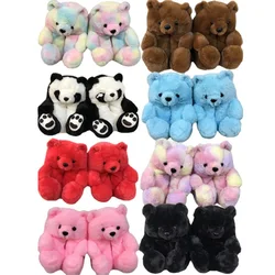 Wholesale Standard New hot sale plush teddy bear slippers purple teddy bear slippers free shipping teddy bear slippers