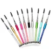 Wholesale Diamond 10 Colors Popular Colorful Eyelash Extension Makeup Mascara Wand Crystal Eyelash Brush for Eyelash Extension
