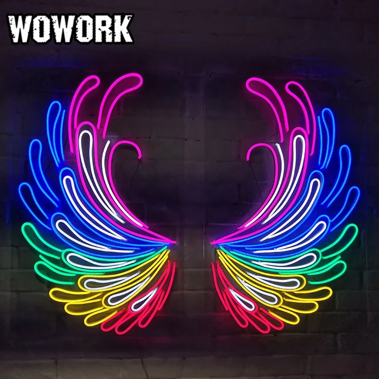 WOWORK decorative custom electronic led waterproof flexible RGB sign neon letters words with acrylic perspex board backing