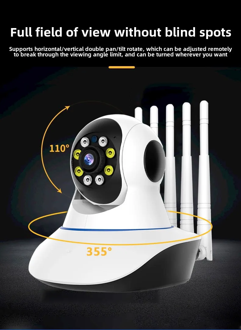 Cloudbirds V360pro 1080P Panoramic 5MP Ball Camera Strong Signal Safety Device Night Vision for Apartment Monitoring Flip