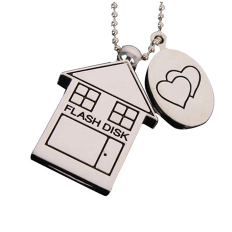 Full Capacity House Shape Usb Flash Drive Promotion Gift Usb Pendrive 3.0 OEM Logo Usb Stick with Metal Case - ANKUX.COM