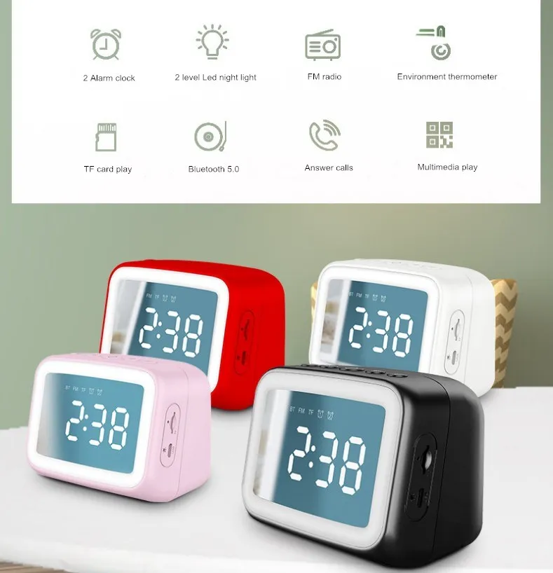 Wireless high quality clock bluetooths mini speaker with led display - ANKUX.COM
