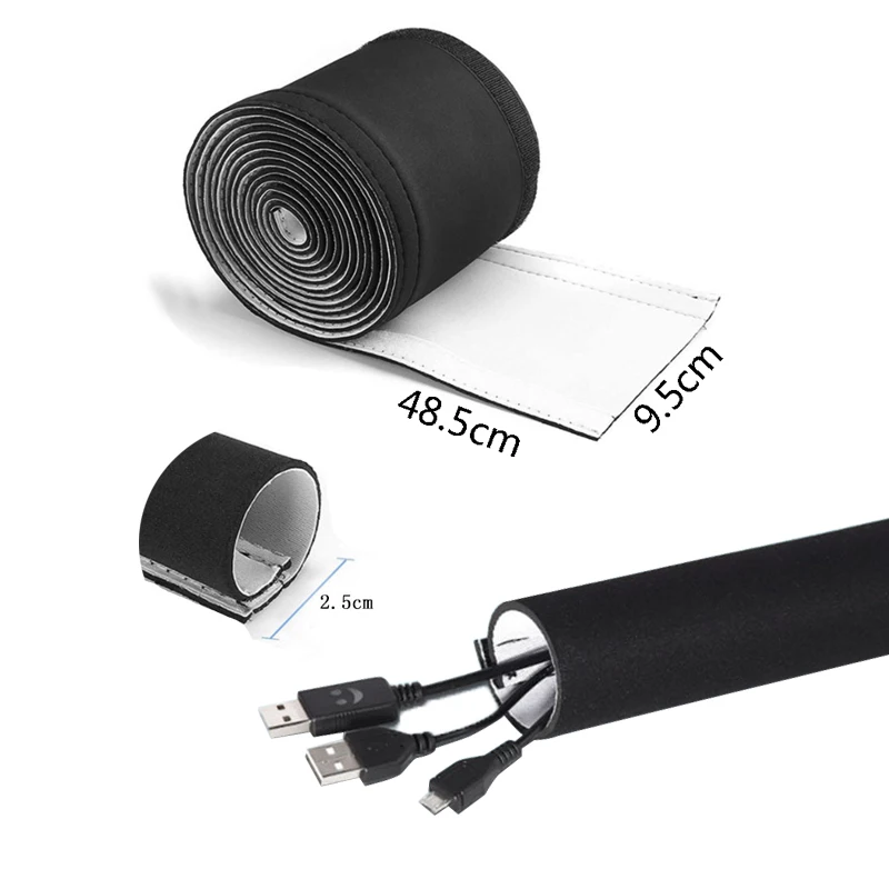 Custom Logo Home Flexible Cable Sleeve Neoprene Cable Management Sleeve