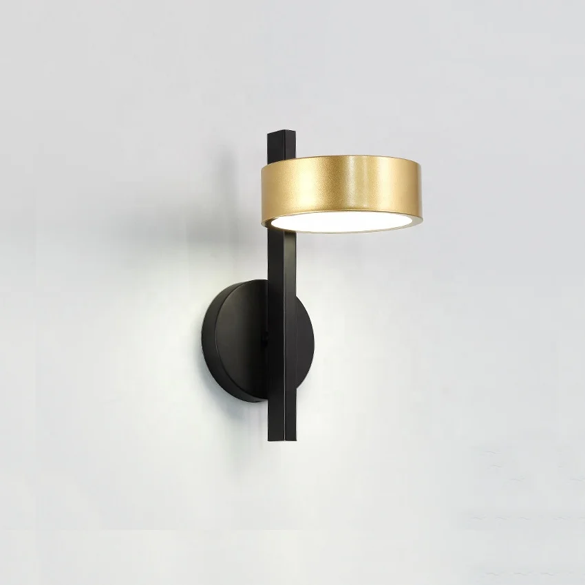 Modern Design Black Gold Acrylic LED Wall Sconce Lamp Light for Home Corridor