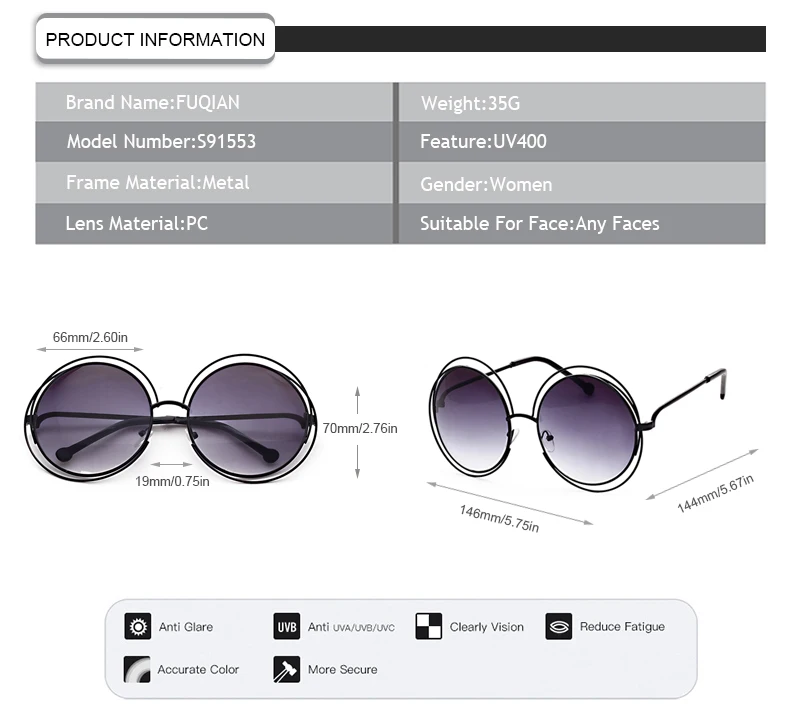 Designer Glasses Authentic Mirror Oversize Acetate Round Hollow Double Coil Women Sunglasses
