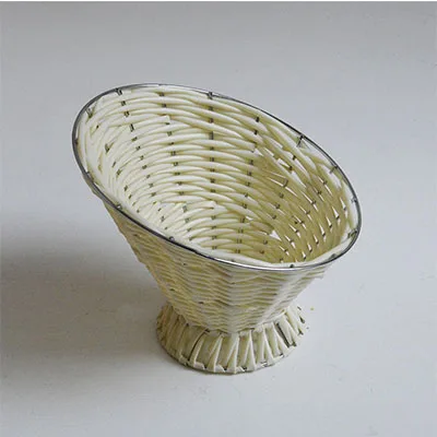 黄土手工编织水果篮藤条食品面包整理小吃篮