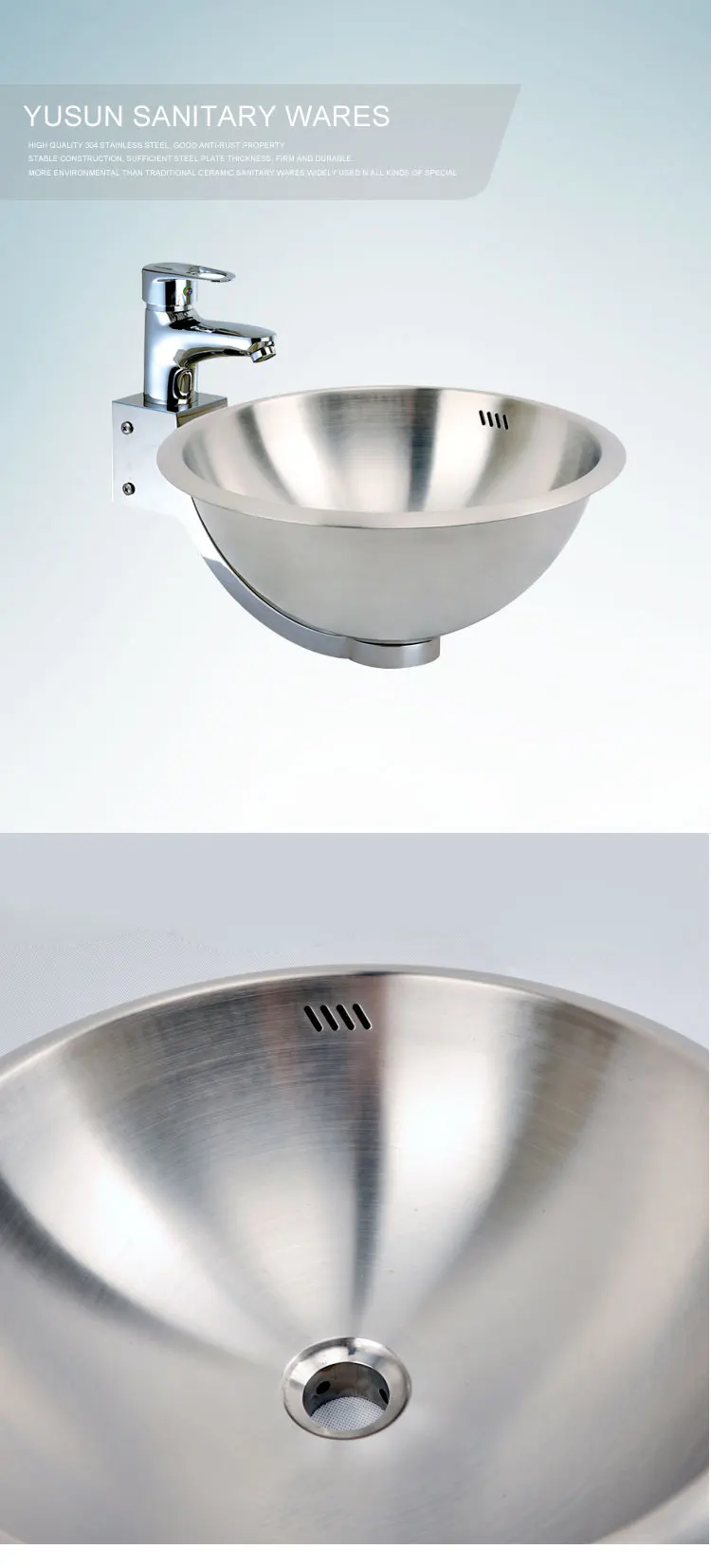 Yusun Sanitary Ware Stainless Steel Modern Bathroom Sink Wall Mounted Buy Stainless Steel Modern Bathroom Sink