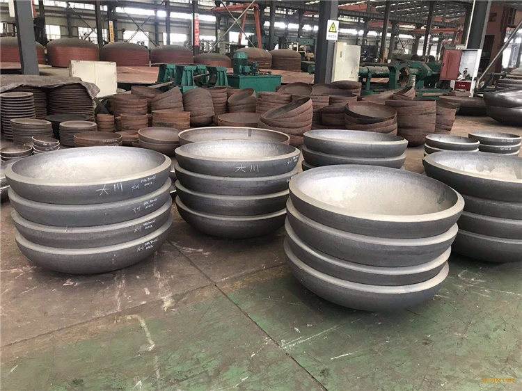 Hot Pressed Carbon Steel Dish Elliptical Head for Tanks Smooth Polishing Forging Technique ASTM JIS Standards Weld for Chemical