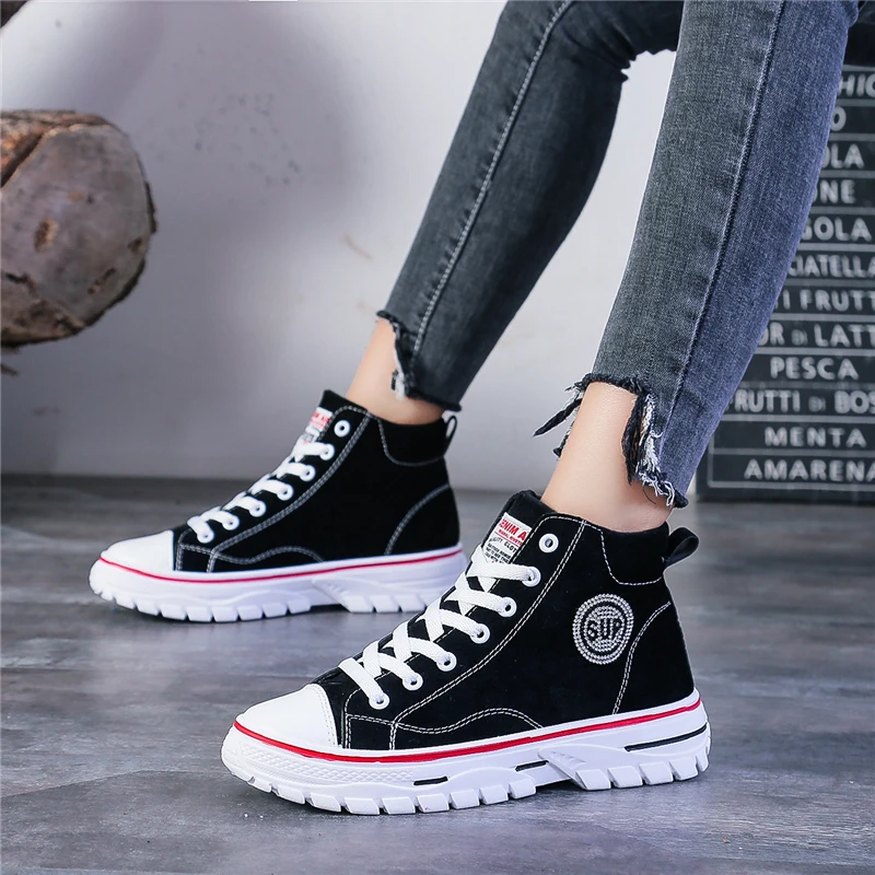 女士休闲高度增加运动鞋女士时尚平台脚踝运动鞋鞋