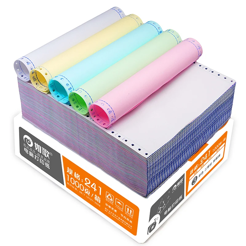 4 Ply Continuous Computer Copy Paper Perforated For Dot Matrix Printers