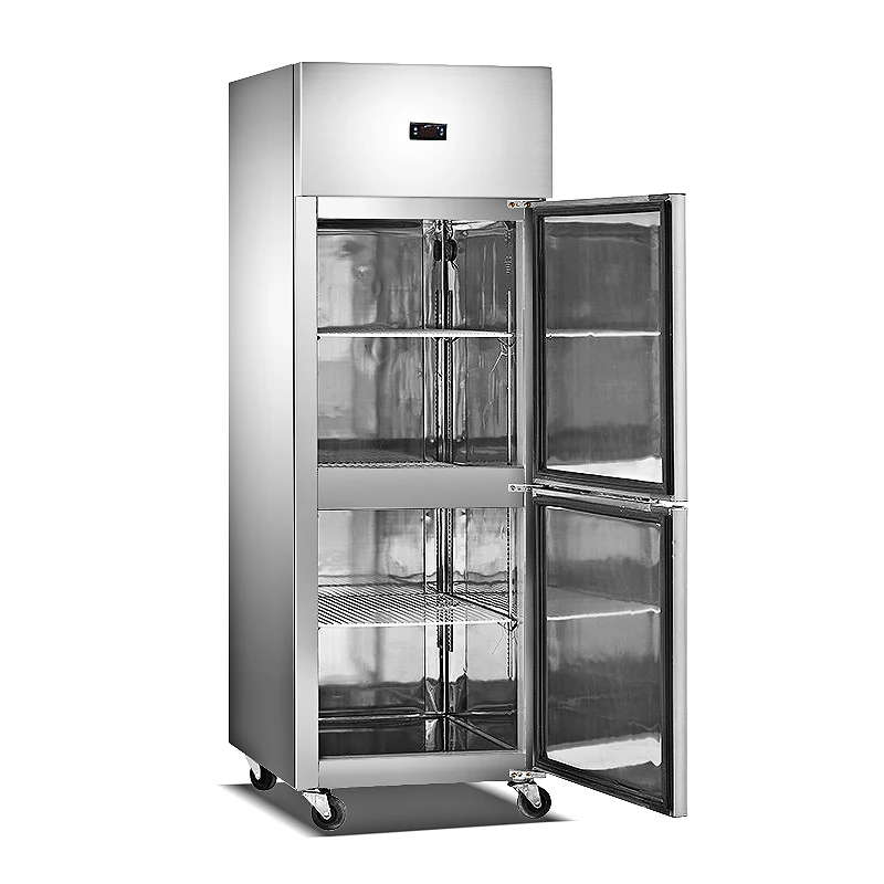 Commercial Vegetable Refrigerators 2 Doors Stainless Steel Freezer For