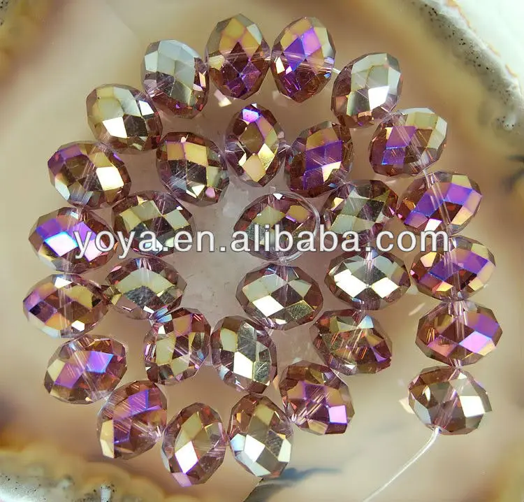  Gold Crystal Beads,Faceted Crystal Rondelle Beads.jpg