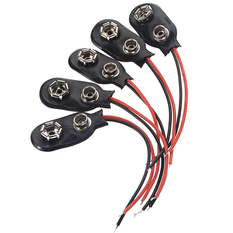 5 unidades I tipo 9v 9 voltios batería clip cable los conectores o enchufes hebilla 