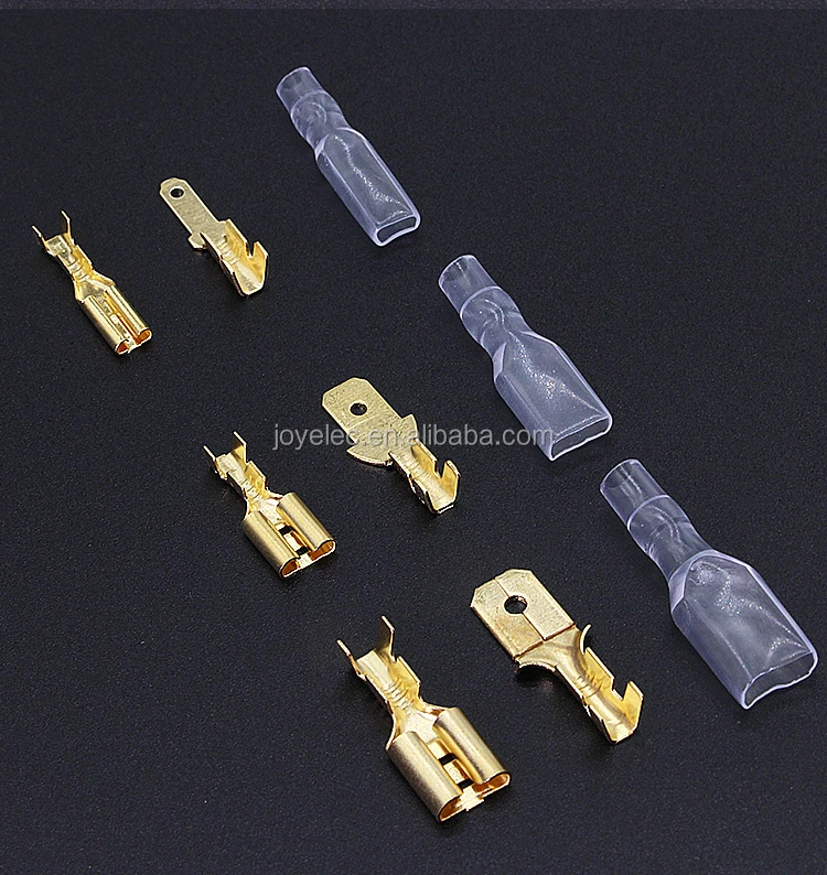 U.S Seller 20 pcs 2.8mm Gold Tone Crimp Terminals Female Spade Connector 