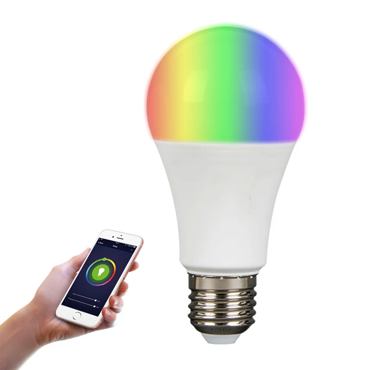 YUSING Tuya Google Home Alexa E27 LED WIFI Bulb, Home Smart RGB + W Wireless Control A60 LED Bulb 9 Watt