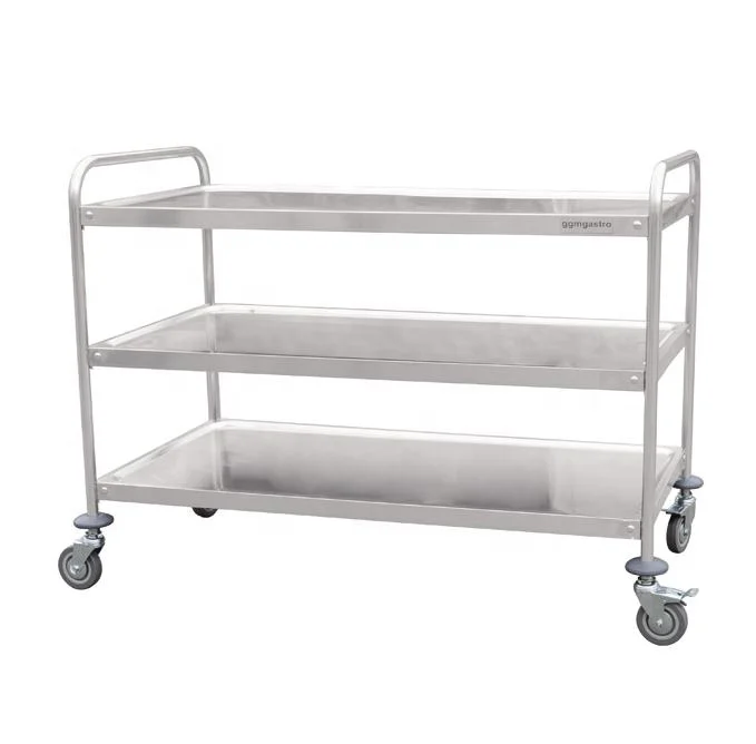 Stainless Steel Catering Trolley Folding Food Trolley Cleaning Cart Mobile 3 Layer Trolley Buy