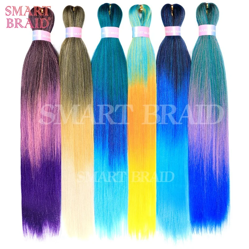 
Wholesale EZ Pre Stretched Yaki Braids Hairstyles Black Women Hair Bulk Red and Black Synthetic Extension Braid Hair for Women 