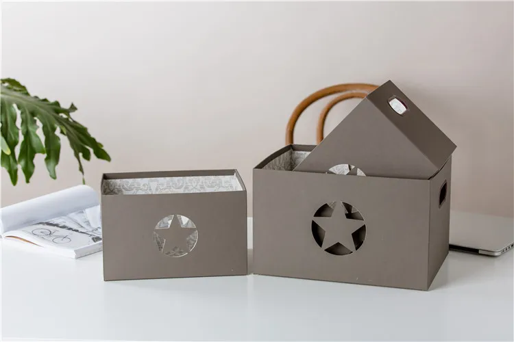Wholesale eco-friendly high quality home goods star pattern paper cd toy storage box without lid  .jpg