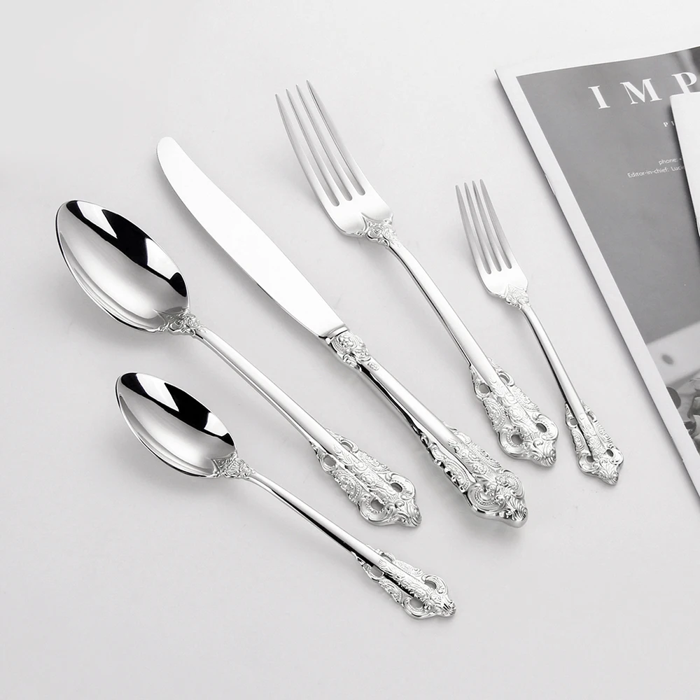 Royal Vintage Gold Plated Stainless Steel Hotel Cutlery Flatware Set