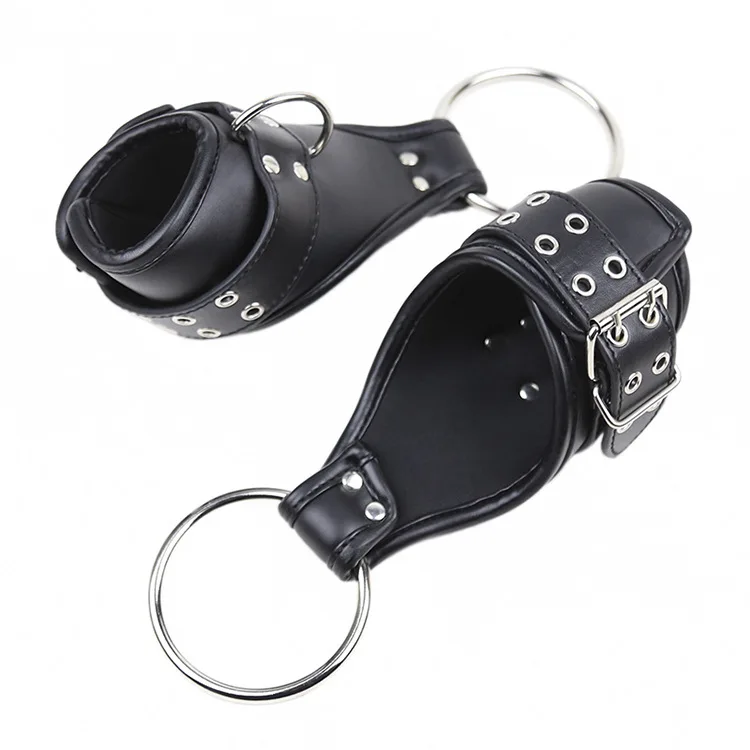 PU Leather Hanging Bdsm Handcuffs Fetish Bondage Restraints Suspension Hand Wrist Swing Cuff Adult Sex Toys For Couples