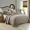 Quilted pure cotton coffee color three-piece set of embroidered leaf bed cover bed sheet manufacturers direct sale foreign trade