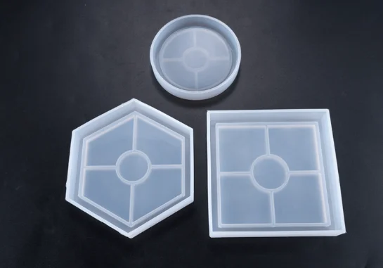 diy圆形方形六角环氧树脂硅胶模具圆形杯垫硅胶模具家居装饰