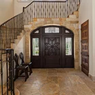 Classical style front door design wood arch entry door