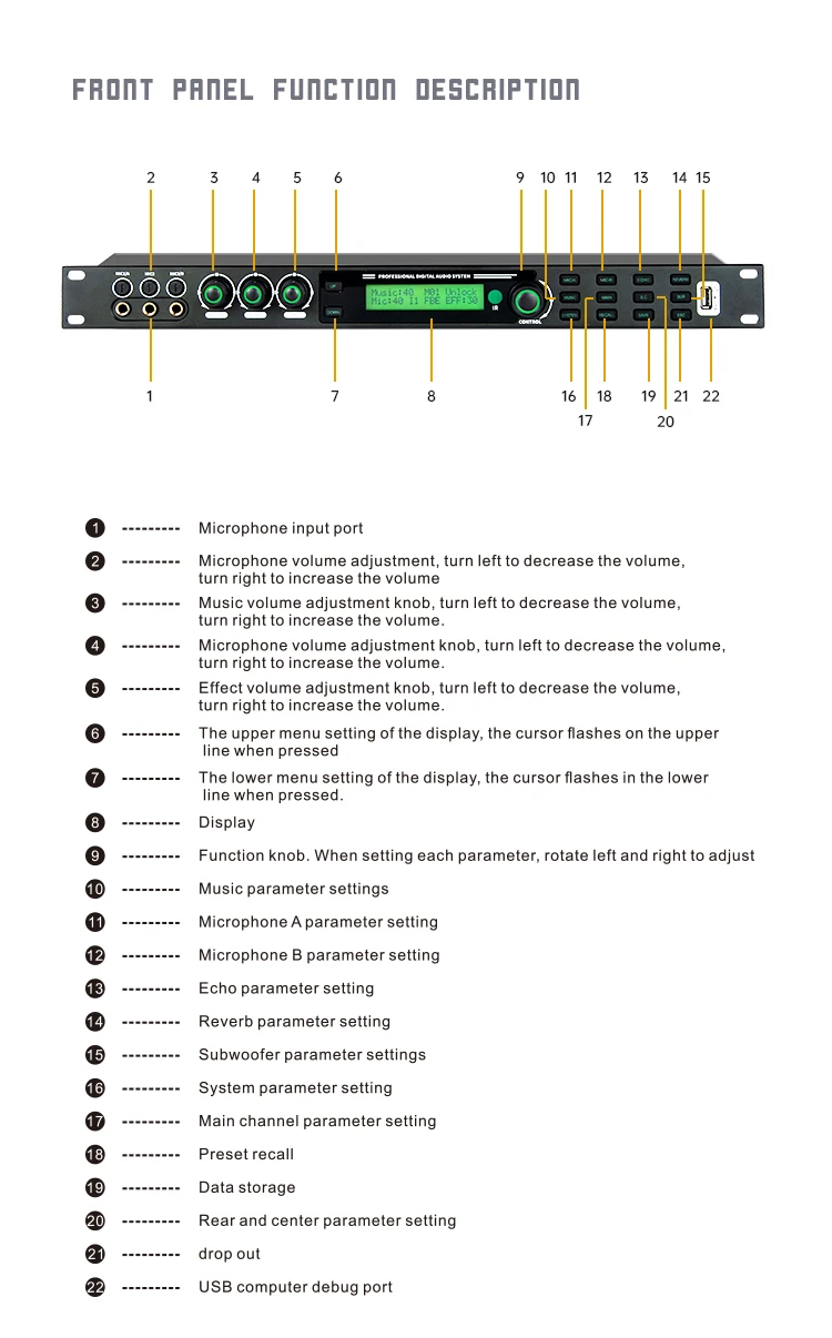 Kx600 Digital Mixer Karaoke Processor Studio Master Sound Effect Pro