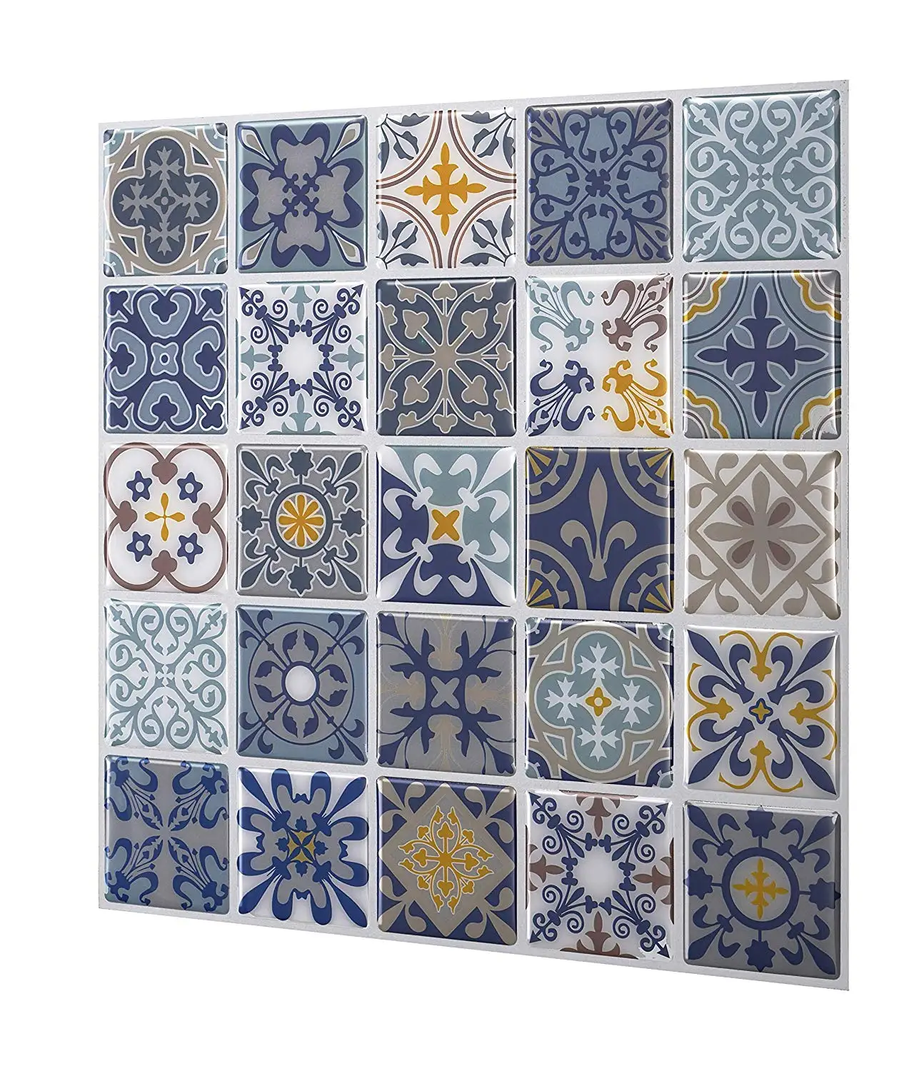 Moroccan pattern 3D wall paper easy DIY backsplash tile peel and stick for bedroom kitchen apartment