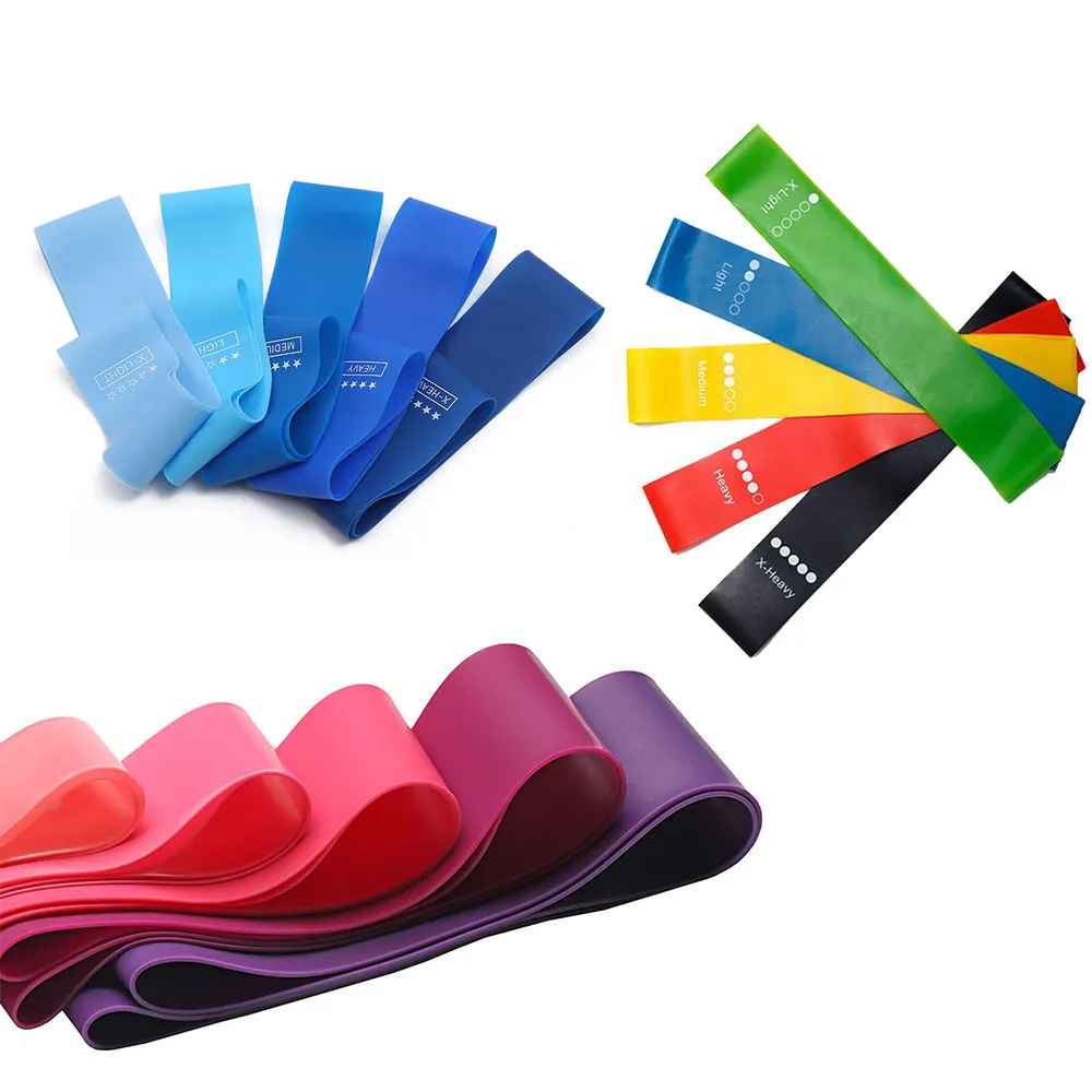 

Fitnessband Non-slip durable silicone soft stretch band training fitness elastic bands exercise long resistance band, Purple/red/green /blue/gray/pink