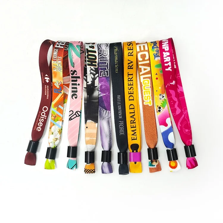 2024 Custom Cloth Event Ticket Wristband Sublimation Printed Polyester ...